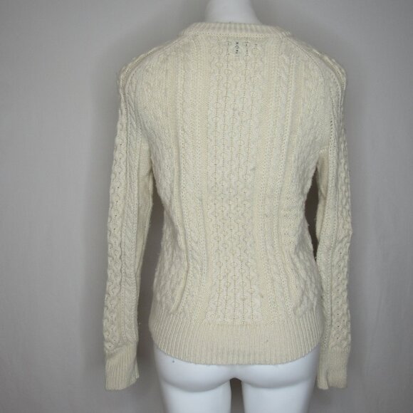J. Crew Cream Popcorn Cable Knit Sweater Women's XS XSmall - Picture 3 of 8